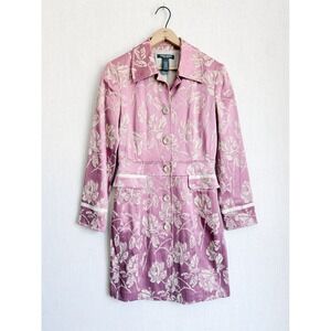 Bisou‎ Bisou y2k vtg pink floral brocade cottagecore jacket size S